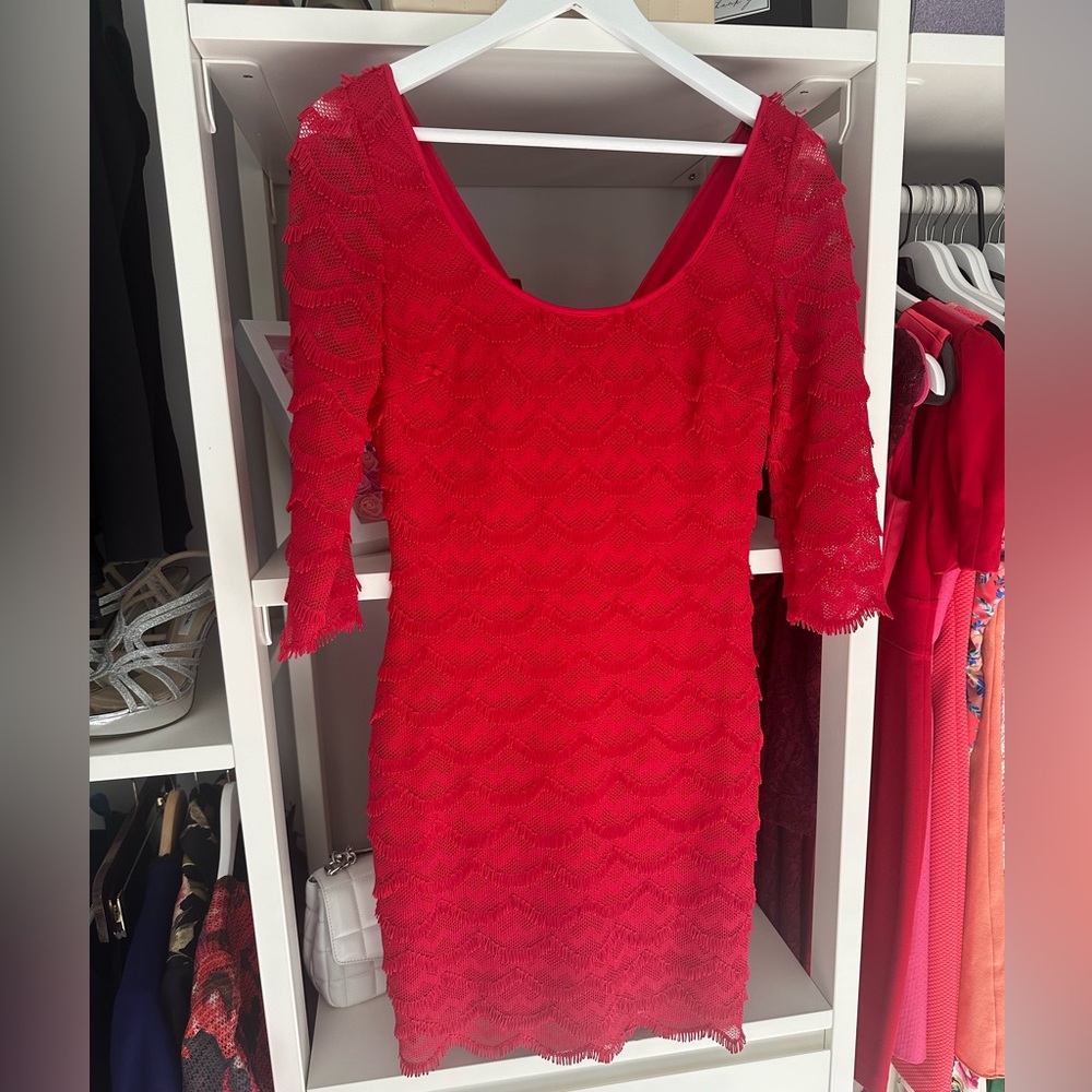 Guess Fringe Lace Mini Dress